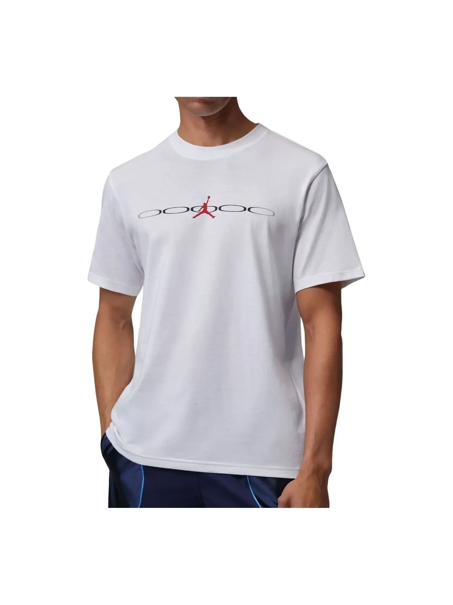 Футболка Air Jordan Sport Dri-FIT 'White Black University Red' — изображение 1 из 2, белый