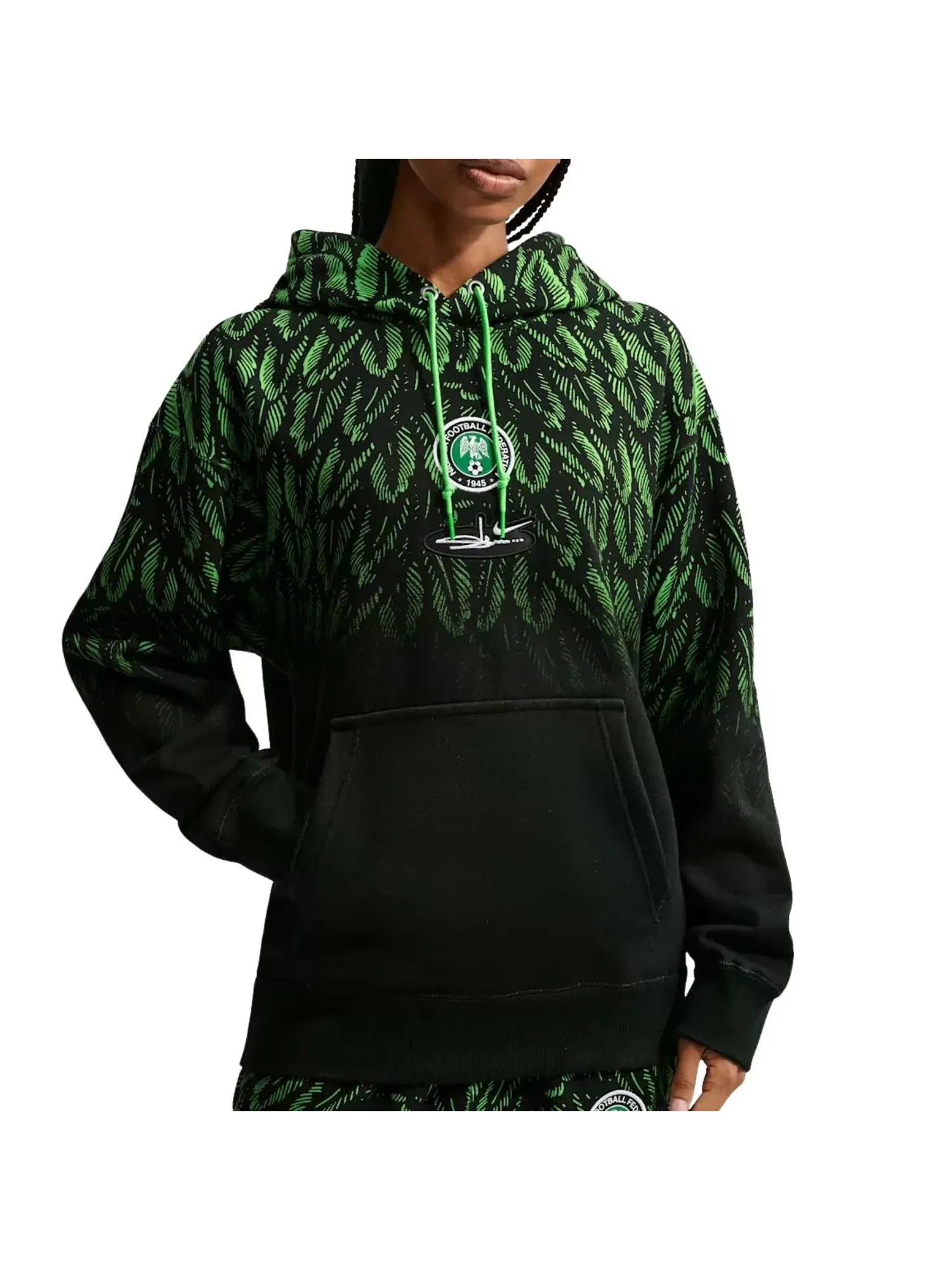 Мужское худи с флисовой подкладкой Nike x Nigeria x Slawn Cryoshot Fleece Hoodie — изображение 2 из 3, черный
