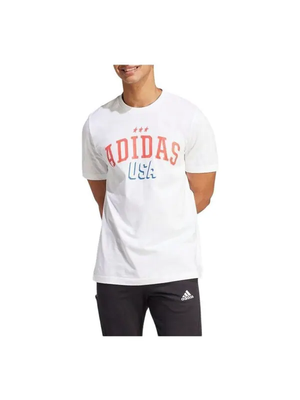 Футболка с рисунком американа размер азия Adidas — изображение 1 из 2, белый