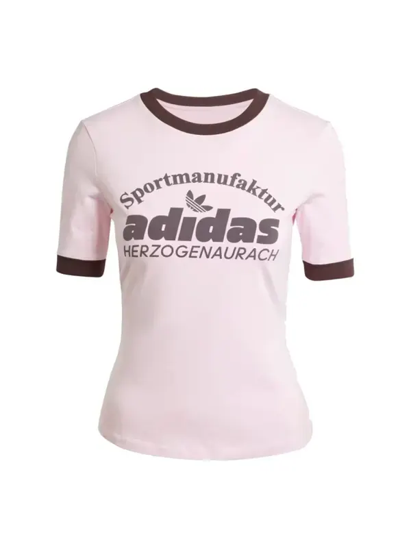 Топ оригиналы ретро графическая футболка азиатские размеры Adidas — изображение 1 из 1, прозрачный розовый