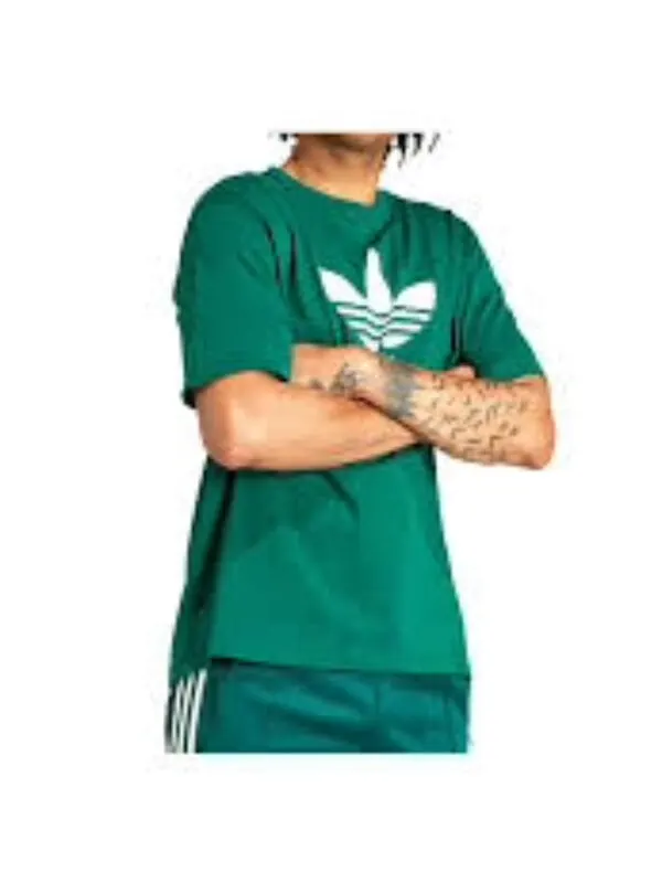 Футболка adicolor trefoil футболка азиатские размеры Adidas — изображение 2 из 3, зеленый/белый