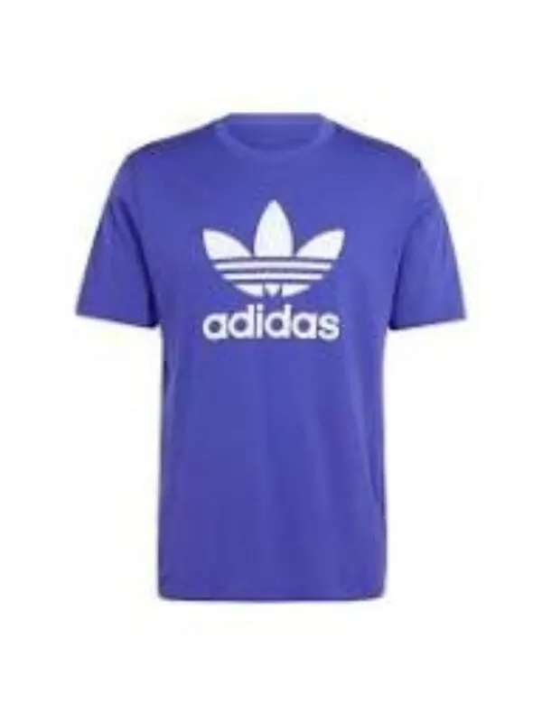 Футболка adicolor trefoil футболка азиатские размеры Adidas — изображение 1 из 3, фиолетовый/белый