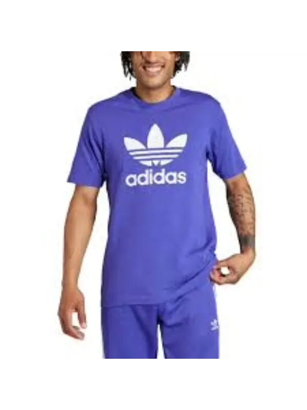 Футболка adicolor trefoil футболка азиатские размеры Adidas — изображение 3 из 3, фиолетовый/белый