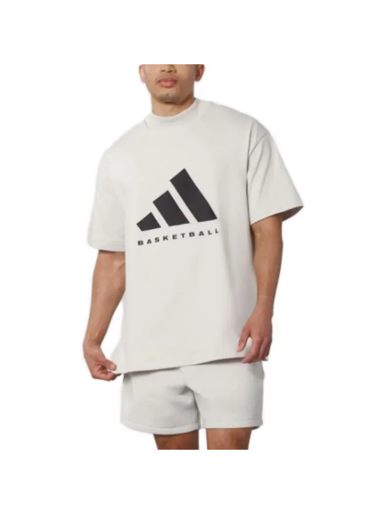 Футболка adidas Basketball Logo Tee 'White' — изображение 3 из 5, белый