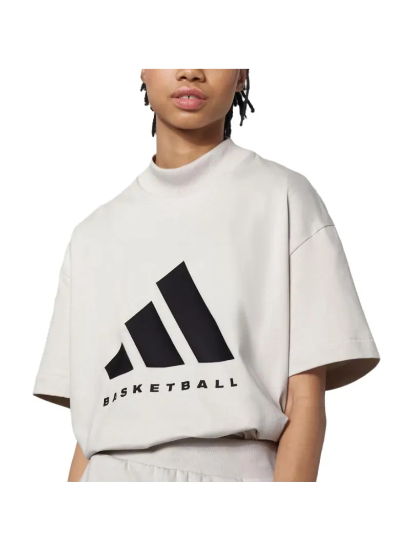 Футболка adidas Basketball Logo Tee 'White' — изображение 5 из 5, белый