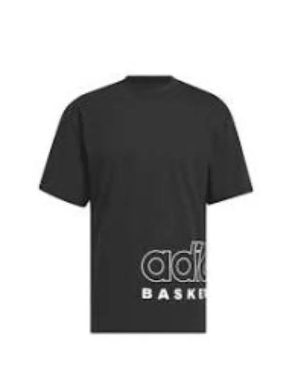 Футболка баскетбольные выберите футболку азиатские размеры Adidas — изображение 1 из 2, черный/белый