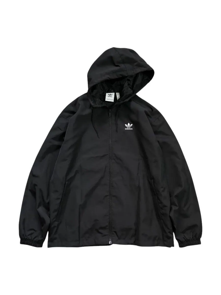 Куртка adidas Adicolor Trefoil Windbreaker Jacket 'Black White' — изображение 1 из 2, черный