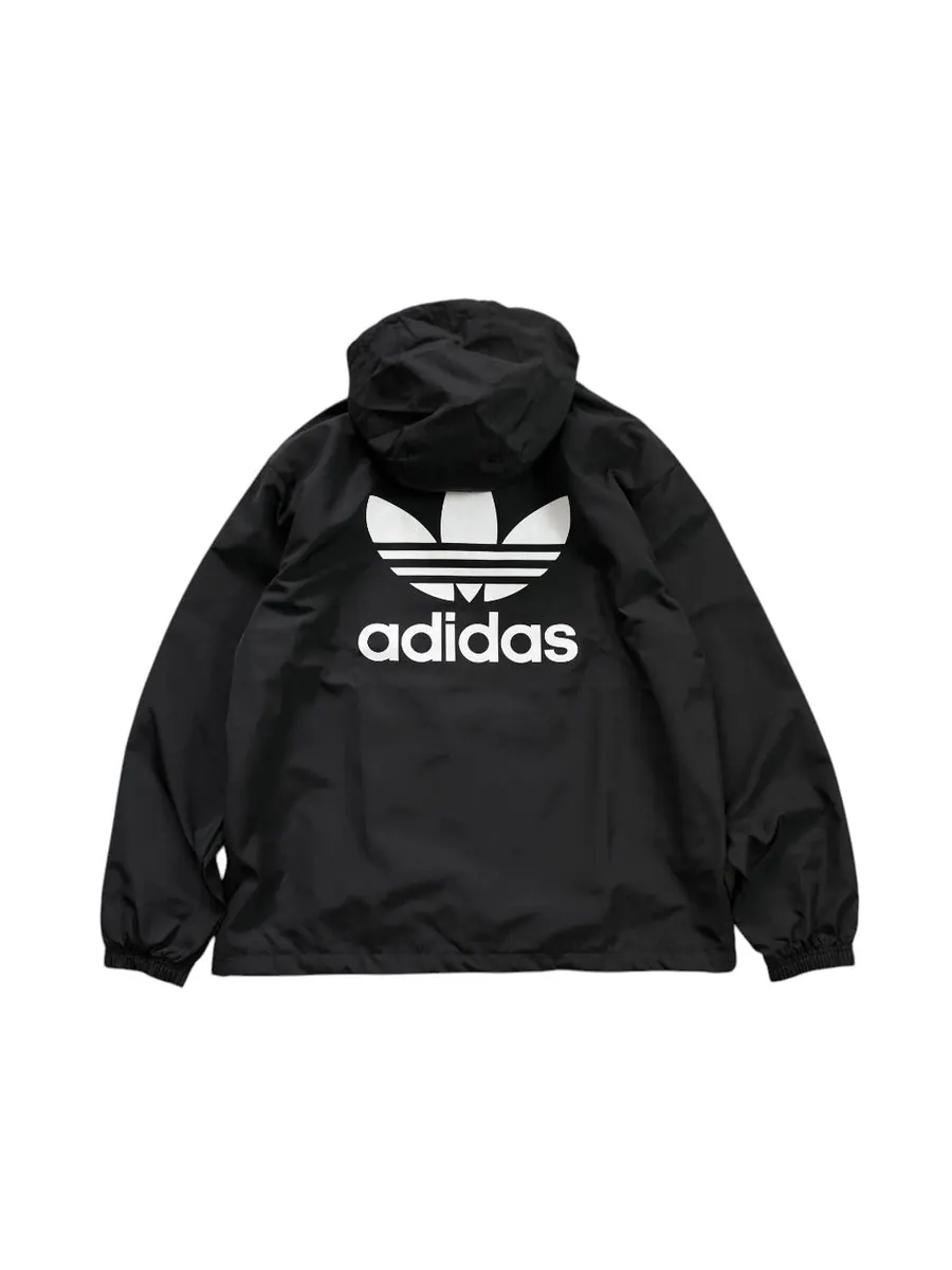 Куртка adidas Adicolor Trefoil Windbreaker Jacket 'Black White' — изображение 2 из 2, черный
