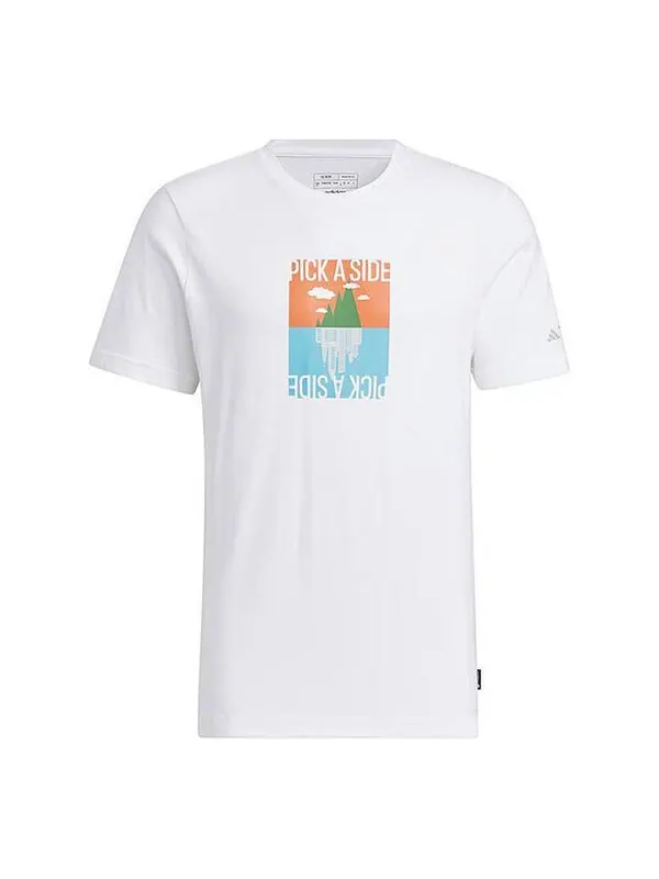 Футболка polygiene graphic t shirt asia sizing Adidas — изображение 1 из 4, белый