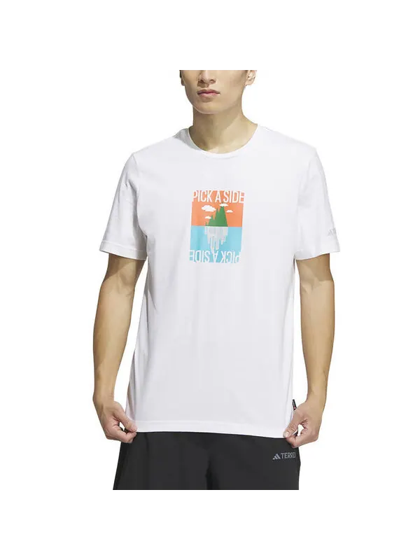 Футболка polygiene graphic t shirt asia sizing Adidas — изображение 2 из 4, белый