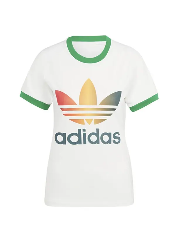 Футболка оригиналы градиент трилистник кали футболка азия размеры Adidas — изображение 1 из 2, желтый/зеленый