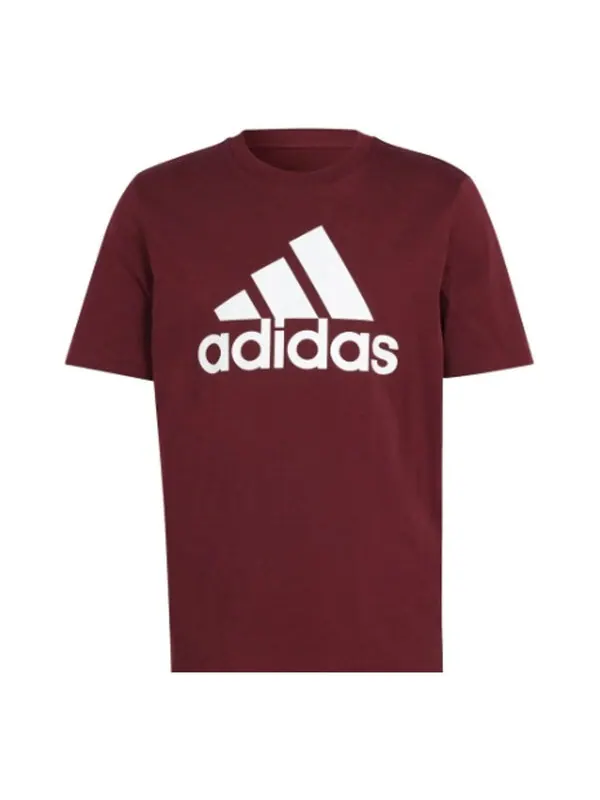 Футболка essentials single jersey big logo t-shirt 'burgundy' Adidas — изображение 1 из 3, бордовый