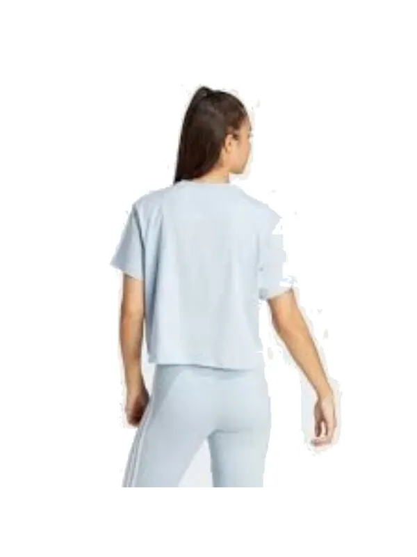Топ Essentials 3 полоски одинарный джерси укороченный топ азиатские размеры Adidas — изображение 3 из 3, синий