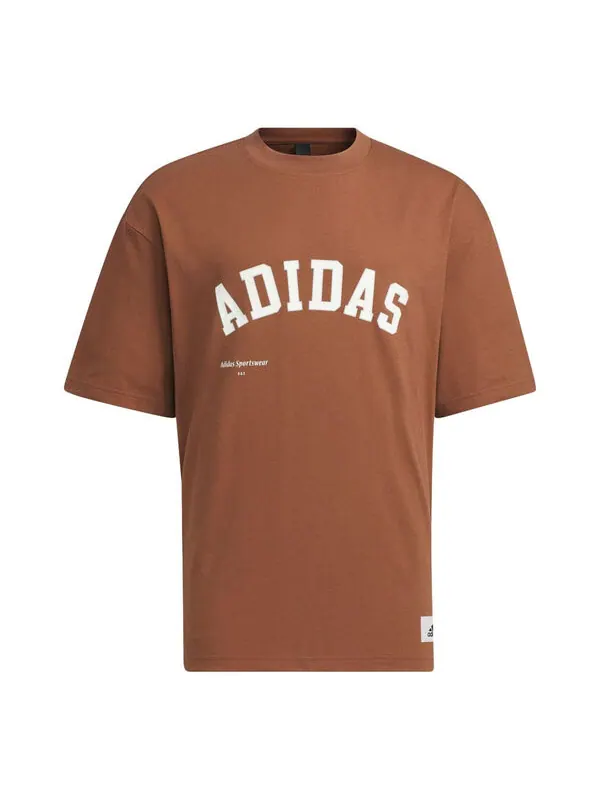 Футболка sportswear short sleeve tee 'tan' Adidas — изображение 1 из 2, бежевый/мульти