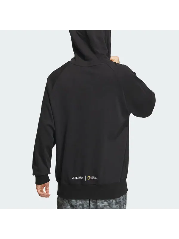 Толстовка x national geographic dwr graphic hoodie asia sizing Adidas — изображение 3 из 4, черный