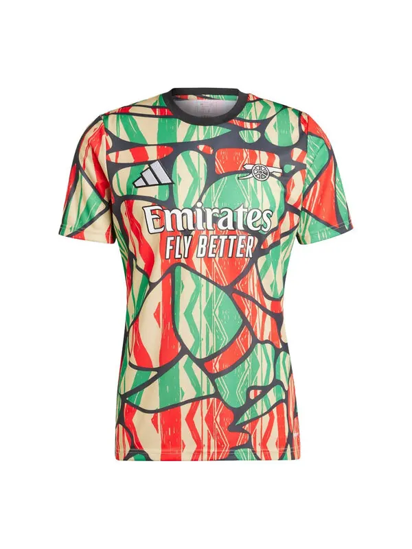 Футболка arsenal pre match футбольная майка азия размеры Adidas — изображение 1 из 2, зеленый/красный