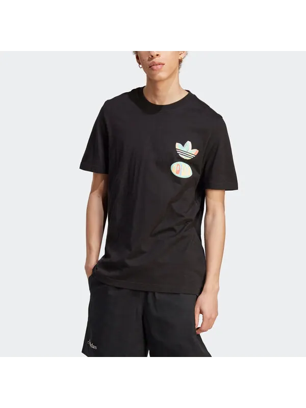 Футболка adidas originals Enjoy Summer Front/Back Graphic Tee 'Black' — изображение 2 из 4, черный