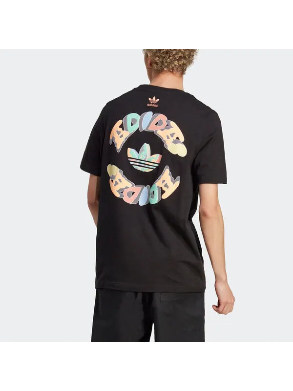 Футболка adidas originals Enjoy Summer Front/Back Graphic Tee 'Black' — изображение 3 из 4, черный