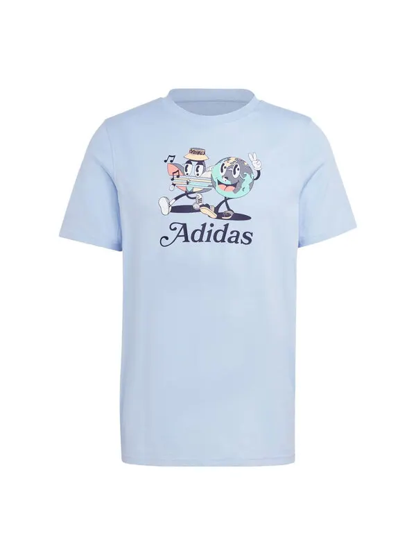Футболка adidas originals Enjoy Summer Graphic Tee 'Blue Dawn' — изображение 1 из 4, синий