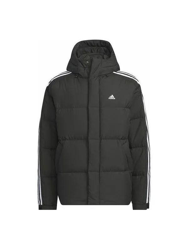 Куртка три полоски пуховики Adidas — изображение 1 из 3, черный
