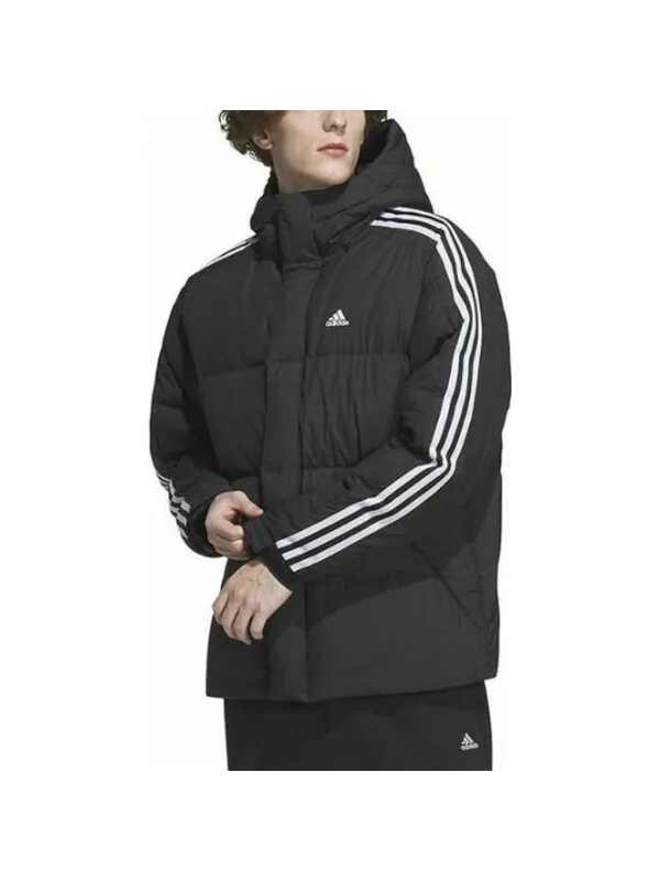 Куртка три полоски пуховики Adidas — изображение 2 из 3, черный