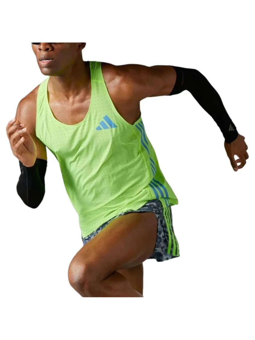 Топ adidas Adizero Road to Records Singlet Asia Sizing 'Lucid Lemon' — изображение 4 из 5, зеленый