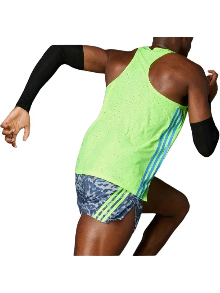 Топ adidas Adizero Road to Records Singlet Asia Sizing 'Lucid Lemon' — изображение 5 из 5, зеленый