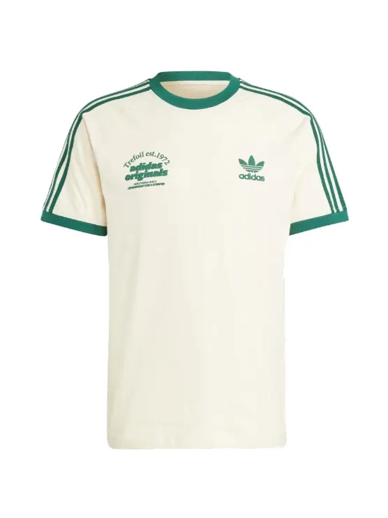 Футболка оригинальные спортивные графические cali tee азиатские размеры Adidas — изображение 1 из 2, белый/зеленый