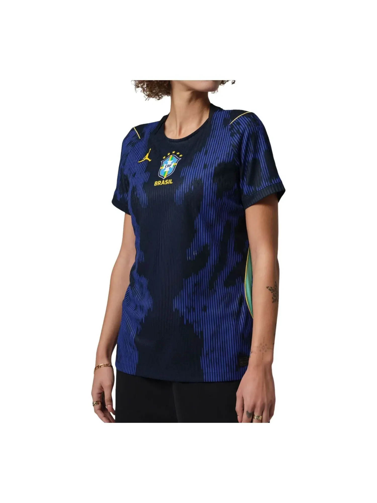 (WMNS) Футболка Air Jordan Brazil 2026 Match Away Aero-Fit Soccer Authentic 'Royal Black' — изображение 1 из 2, черный