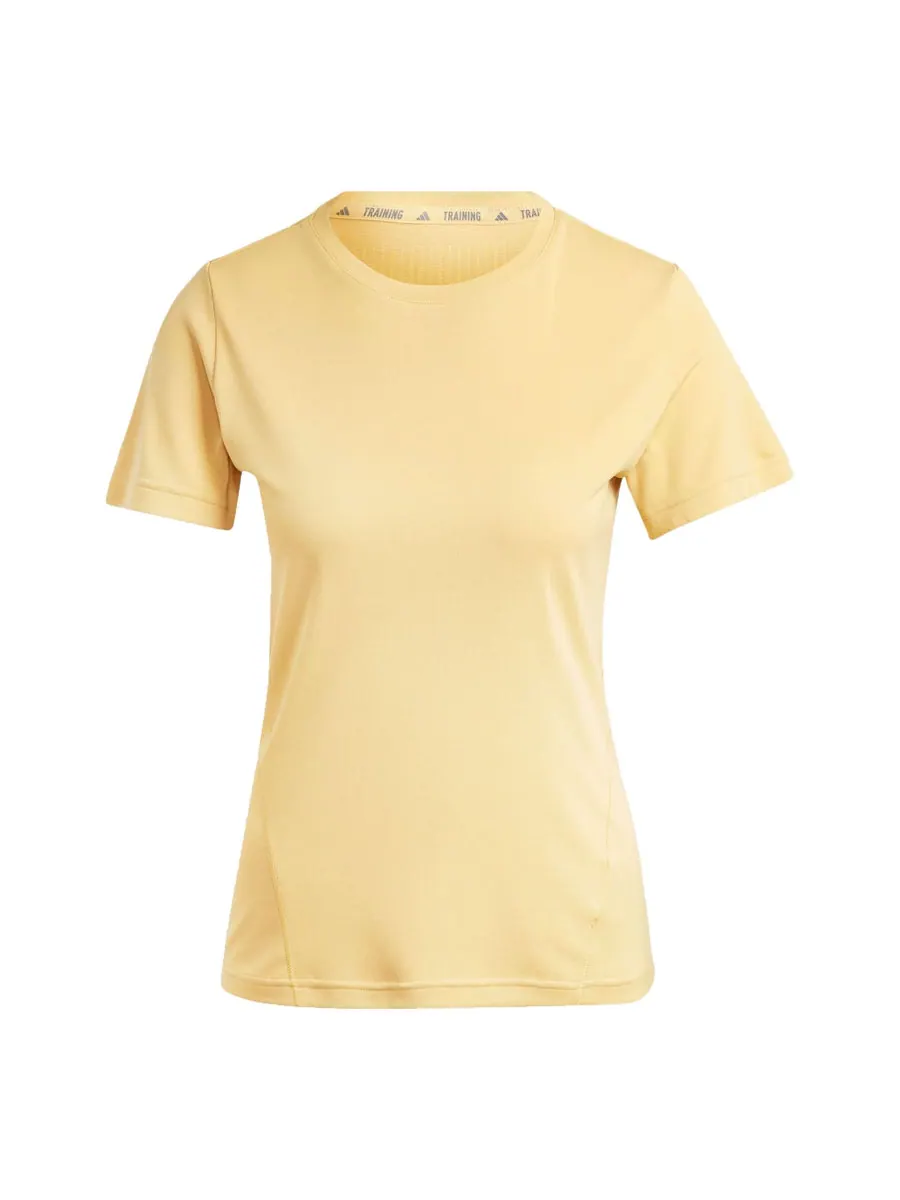 Футболка (WMNS) adidas Designed for Training HEAT.RDY HIIT Tee Asia Sizing 'Oat' — изображение 1 из 3, желтый