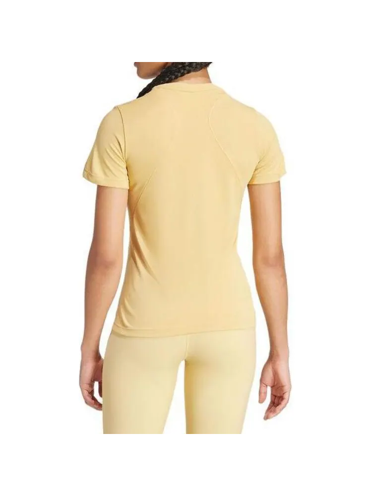 Футболка (WMNS) adidas Designed for Training HEAT.RDY HIIT Tee Asia Sizing 'Oat' — изображение 3 из 3, желтый