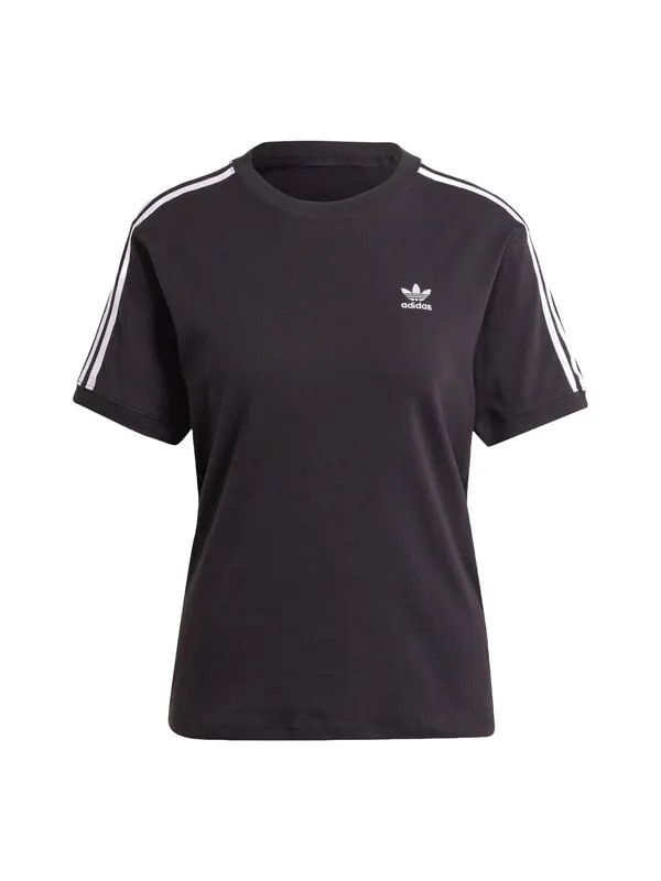 Футболка стиль жизни 3 полоски футболка азиатские размеры Adidas — изображение 1 из 1, черный/белый