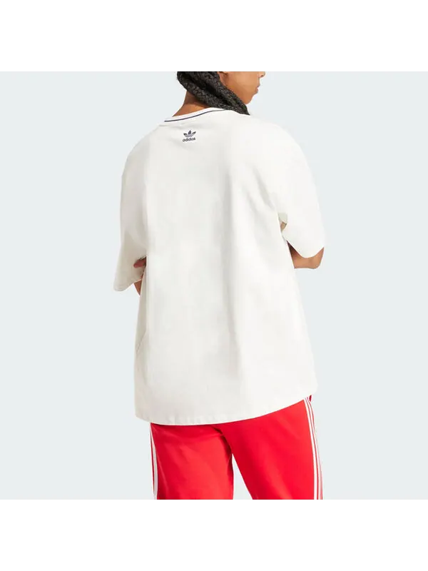 Футболка с большим логотипом, футболка азиатского размера Adidas — изображение 3 из 4, белый