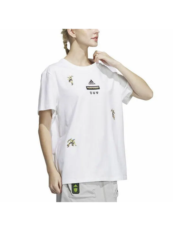 Футболка (WMNS) adidas x Transformers T-Shirts 'White' — изображение 4 из 4, белый/мульти