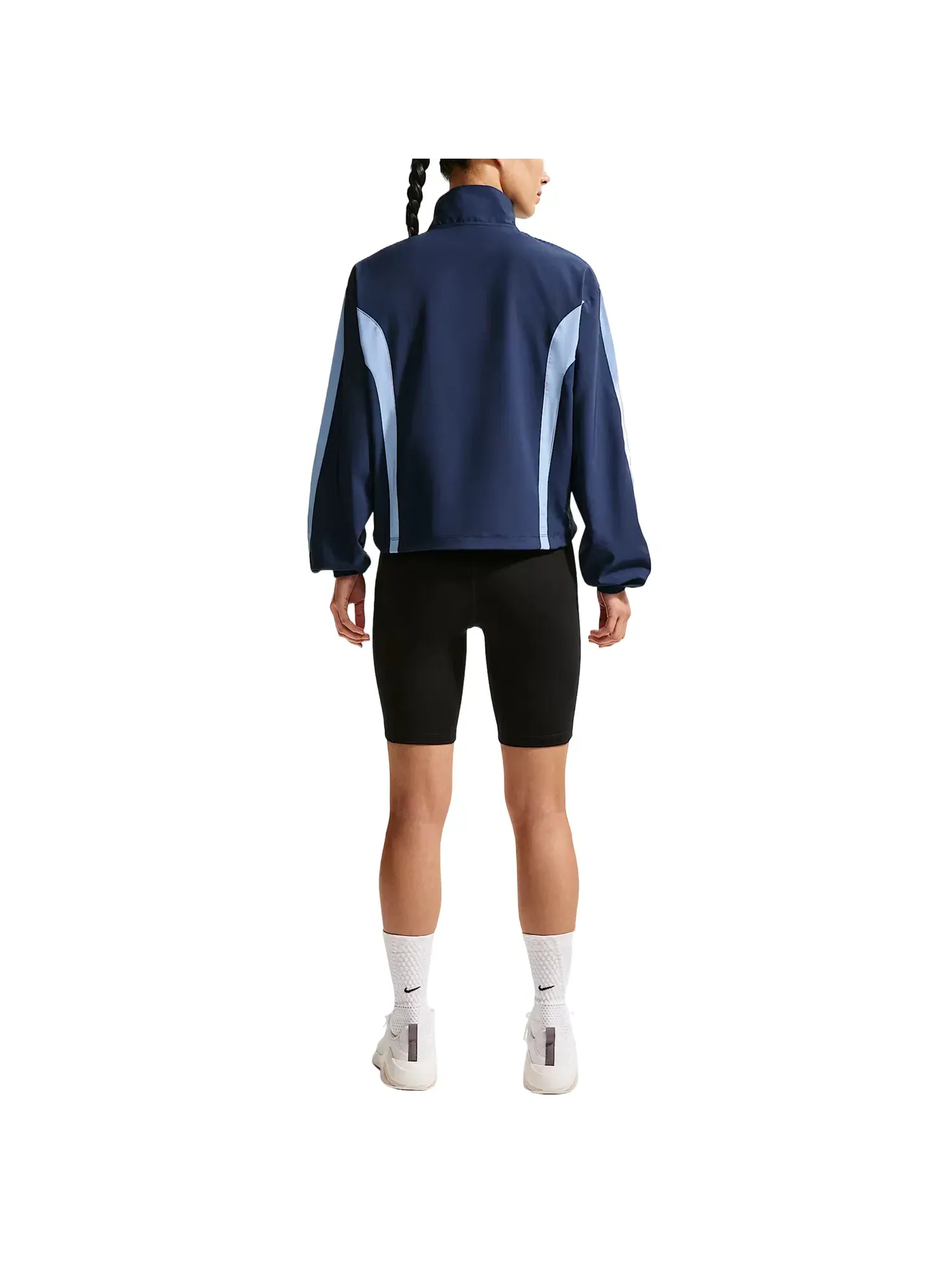 Женская куртка Nike One Woven Midnight Navy Aluminum White — изображение 2 из 2, темно-синий