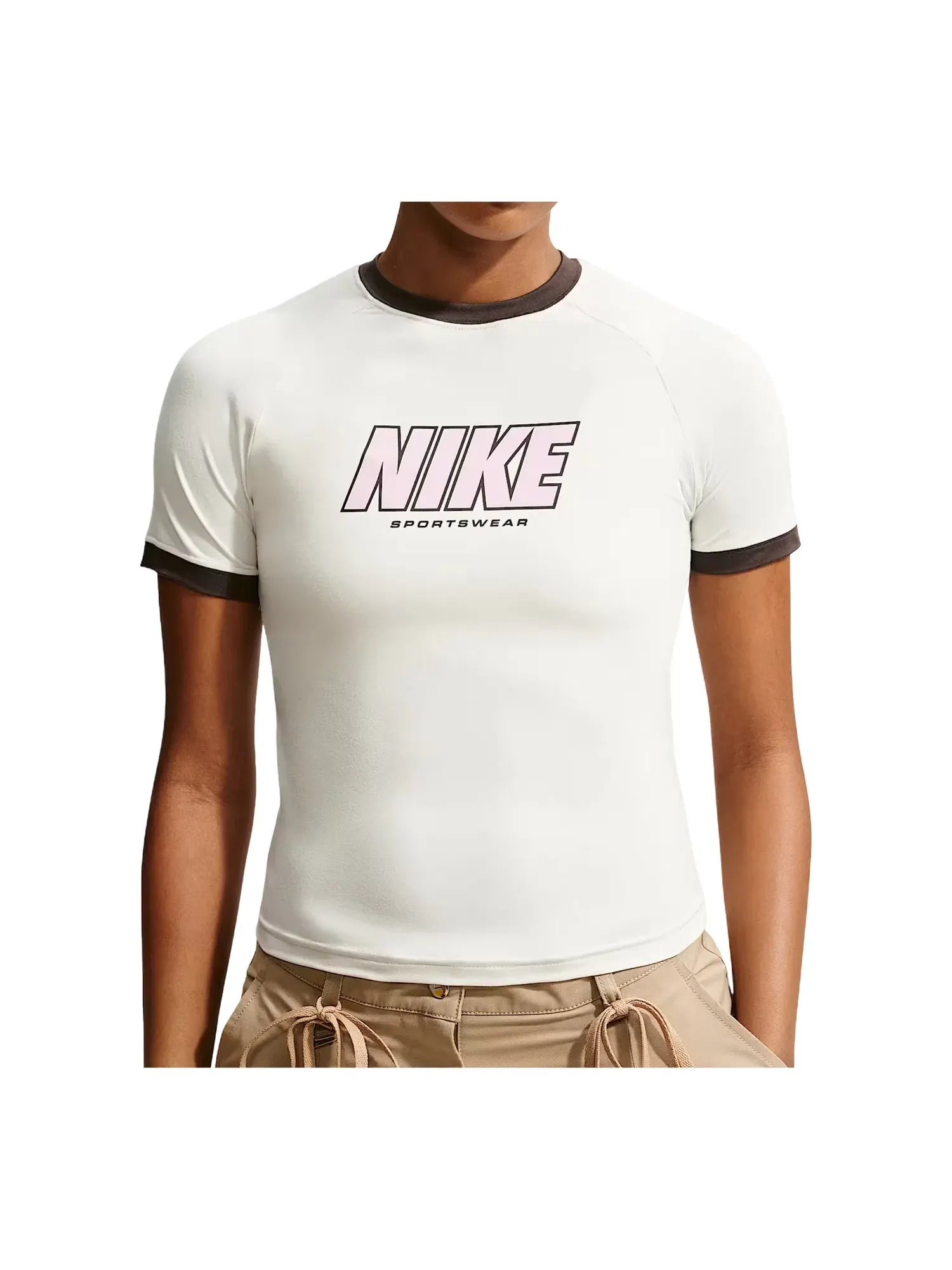 Женская футболка с принтом Nike Sportswear Fitted T-Shirt — изображение 1 из 2, белый