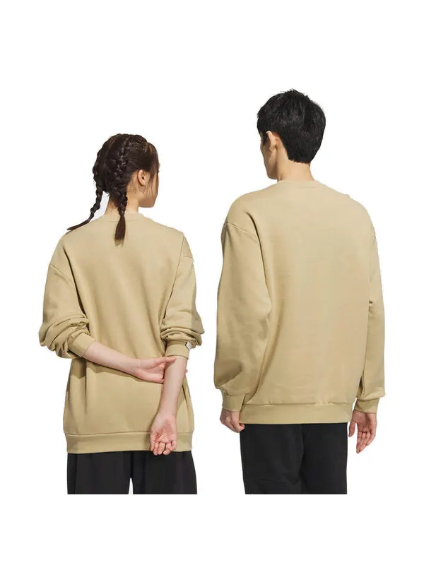 Свитер logo crew sweatshirt 'tan' Adidas — изображение 3 из 3, бежевый