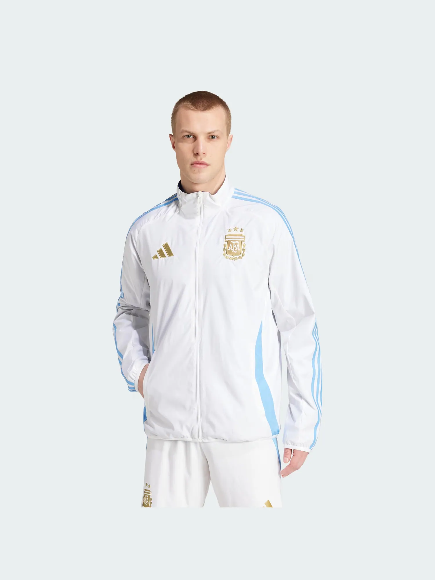 Куртка Adidas Argentina National Team Anthem — изображение 3 из 8, белый/синий