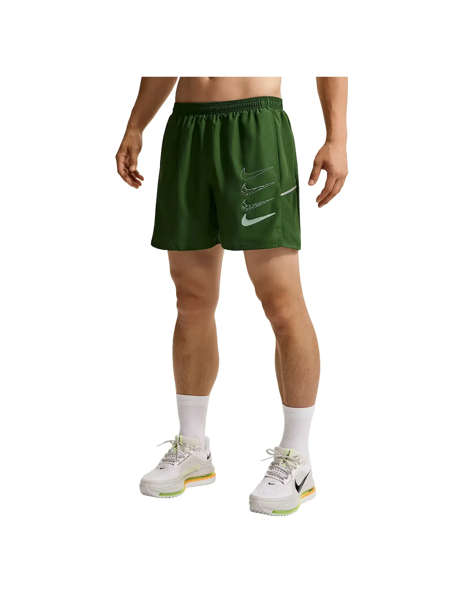 Мужские шорты для бега с принтом Nike Miler Dri-FIT — изображение 2 из 3, зеленый