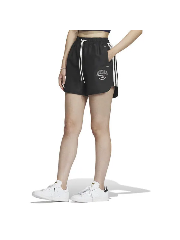 Шорты оригинальные логотип твист легкие тканые шорты азиатские размеры Adidas — изображение 2 из 3, черный/белый