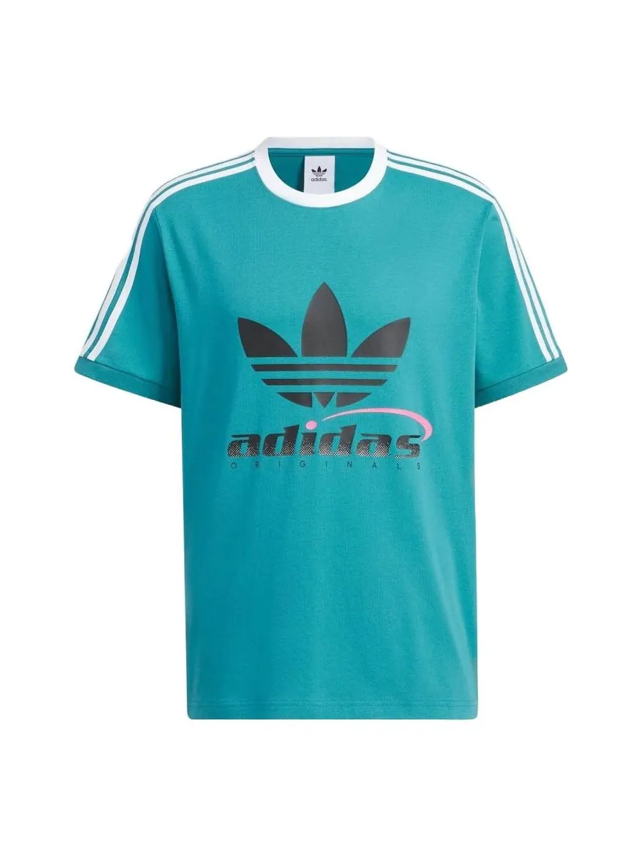 Футболка adidas Trefoil Logo Play Soccer Graphic T-shirt Asia Sizing 'Teal' — изображение 1 из 1, бирюзовый