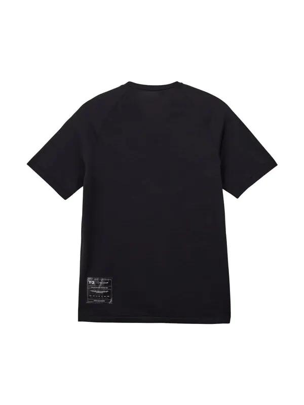 Футболка y-3 running t-shirt 'black' Adidas — изображение 2 из 2, черный