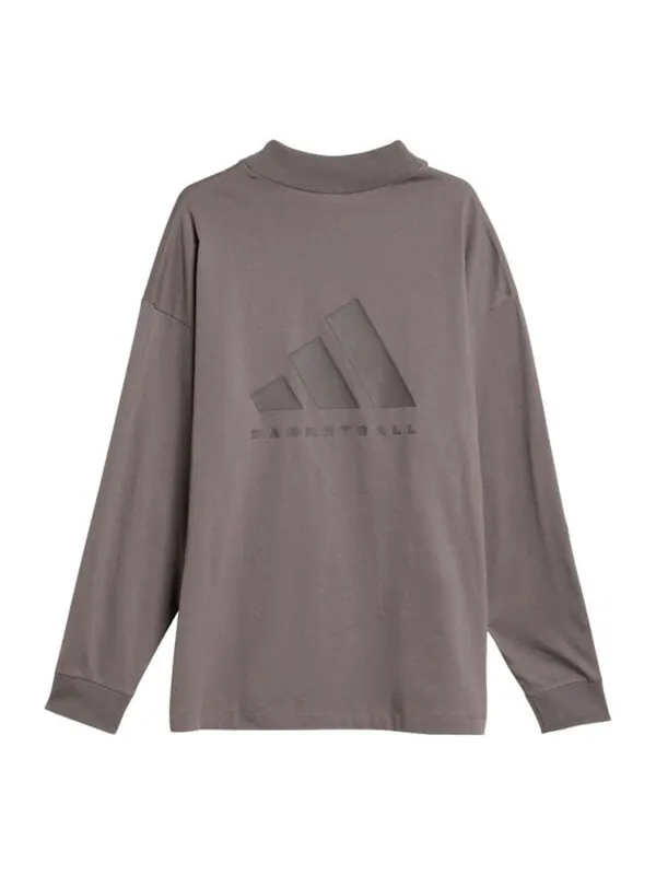 Футболка basketball long sleeve tee asia sizing 'brown' Adidas — изображение 1 из 3, коричневый