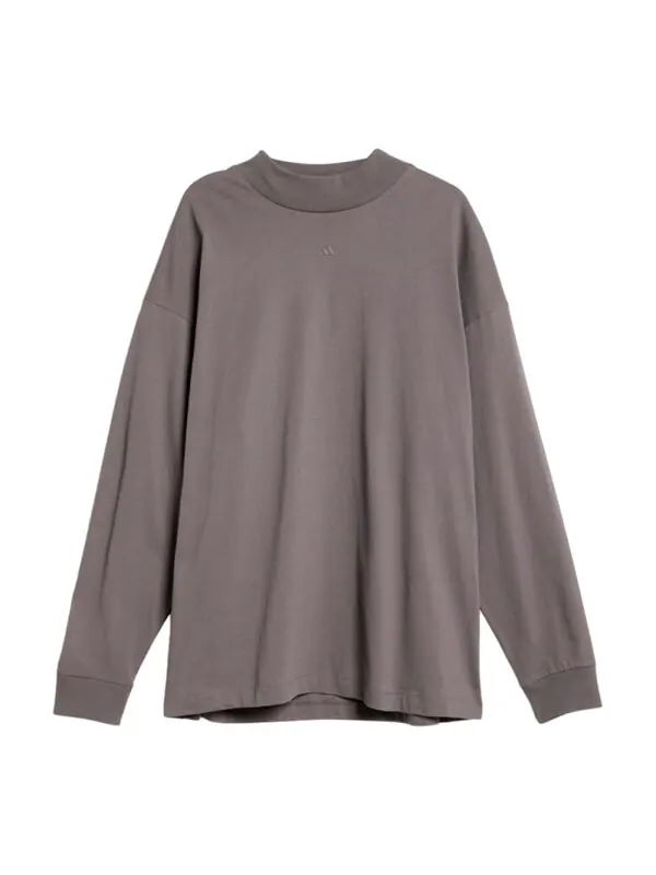 Футболка basketball long sleeve tee asia sizing 'brown' Adidas — изображение 2 из 3, коричневый