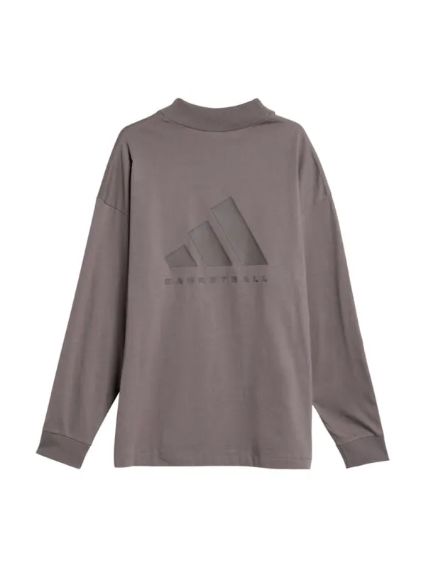 Футболка basketball long sleeve tee asia sizing 'brown' Adidas — изображение 3 из 3, коричневый