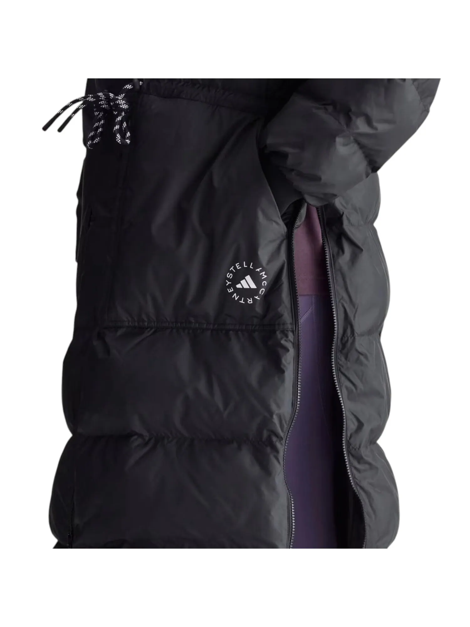 Куртка (WMNS) adidas x Stella McCartney Long Padded Winter Jacket 'Black' — изображение 3 из 3, черный