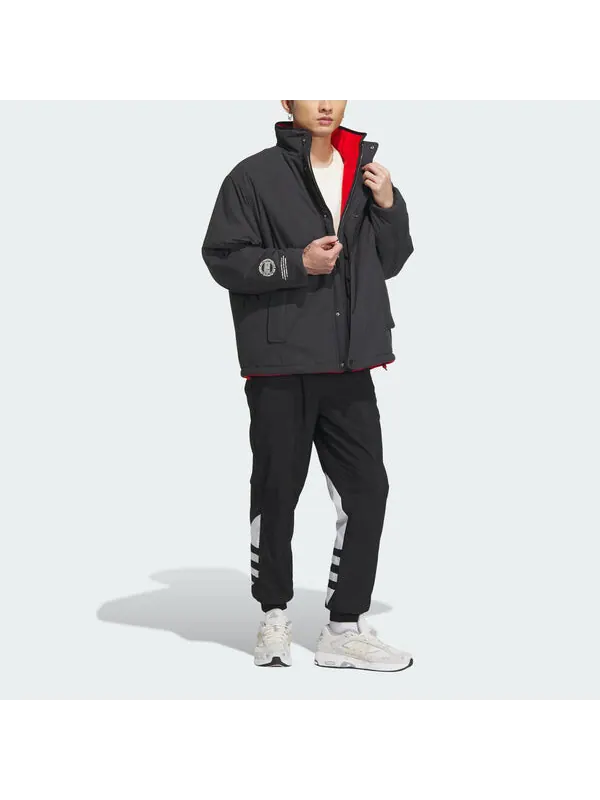 Куртка оригиналы x feifei ruan двусторонние Куртка из шерпы азиатские размеры Adidas — изображение 4 из 4, черный/красный