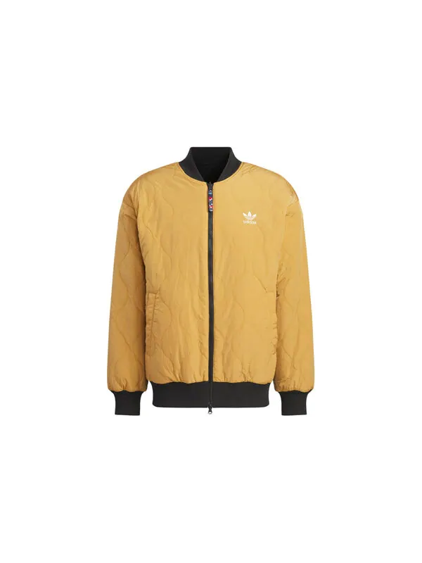 Куртка originals x feifei ruan двусторонний шерпа бомбер азиатские размеры Adidas — изображение 3 из 4, черный/желтый