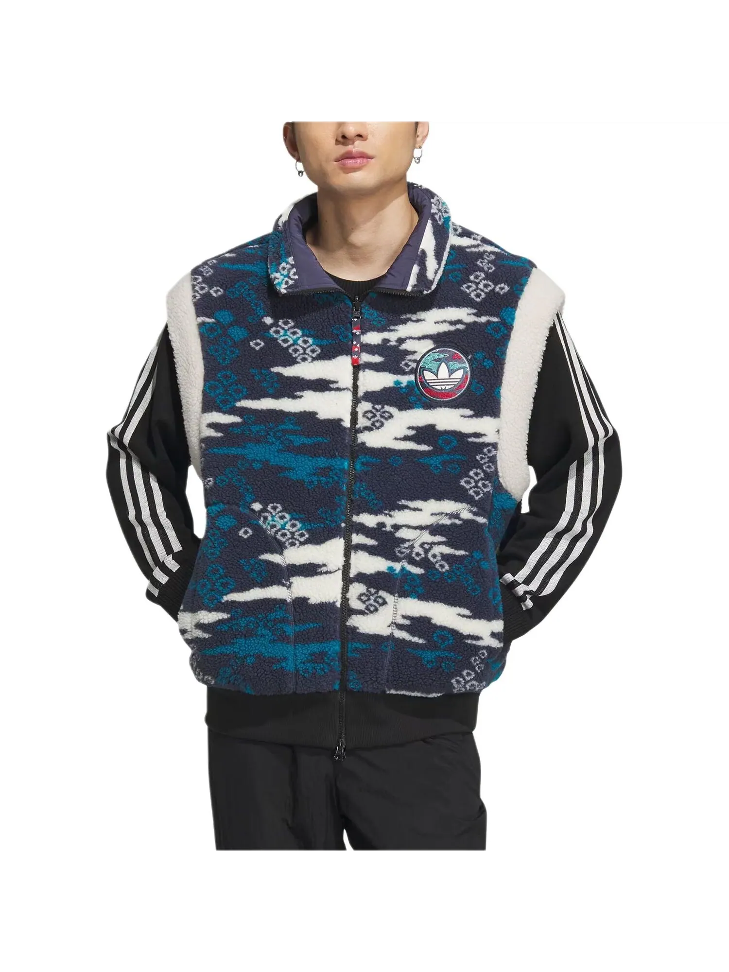 Жилет унисекс Adidas Originals REVERSIBLE FLEECE — изображение 3 из 6, темно-синий