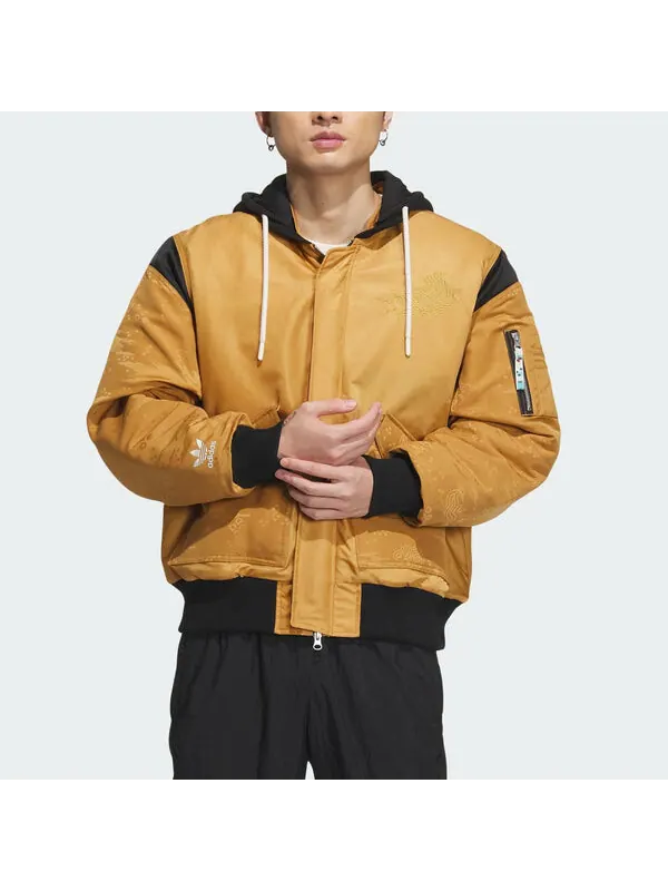 Куртка оригиналы x feifei ruan padded ma куртка азиатские размеры Adidas — изображение 3 из 4, коричневый/черный